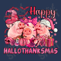 Happy Hallothanksmas Pigs Pink Men Denim Jacket | Artistshot