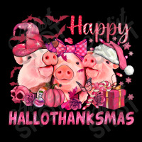 Happy Hallothanksmas Pigs Pink Lightweight Hoodie | Artistshot