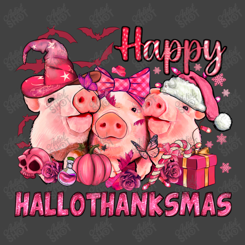 Happy Hallothanksmas Pigs Pink Vintage T-shirt | Artistshot