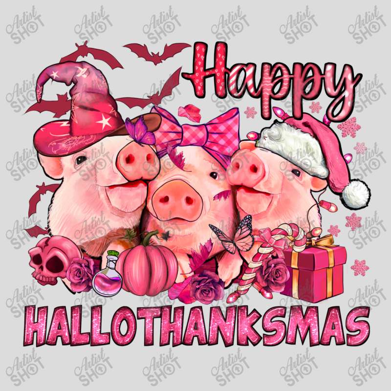 Happy Hallothanksmas Pigs Pink Men's Polo Shirt | Artistshot