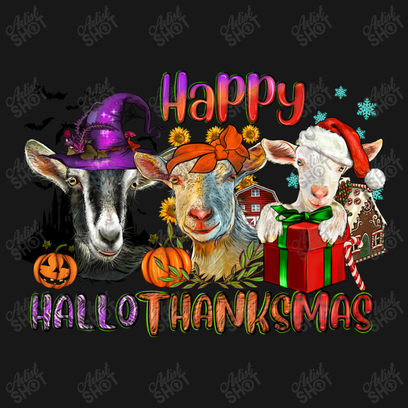 Happy Hallothanksmas Goats Flannel Shirt | Artistshot