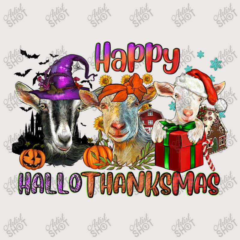 Happy Hallothanksmas Goats Pocket T-shirt | Artistshot