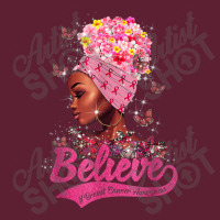 Breast Cancer Awareness Black Woman Warrior Support Believe Beanie | Artistshot