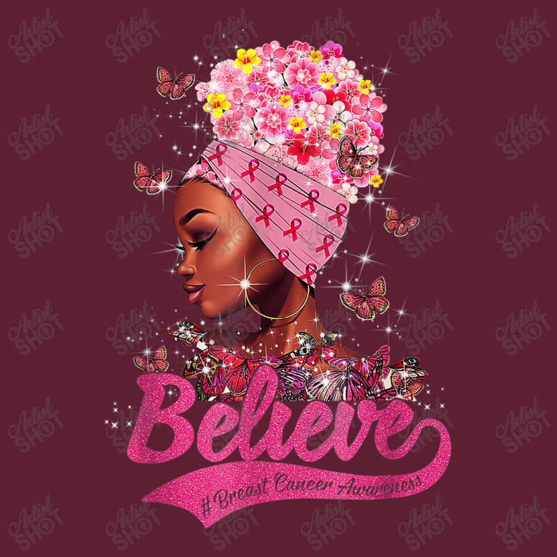 Breast Cancer Awareness Black Woman Warrior Support Believe Beanie | Artistshot