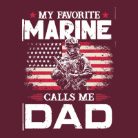 My Favorite Marine Calls Me Dad T  Shirt Father's Day Flag My Favorite Beanie | Artistshot