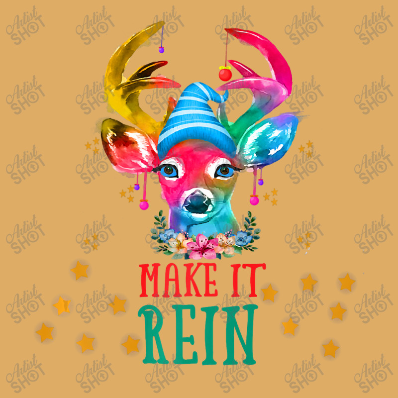 Christmas Deer, Watercolor Cute Reindeer Make It Rein! Premium T Shirt Urban Heavy T-shirt | Artistshot