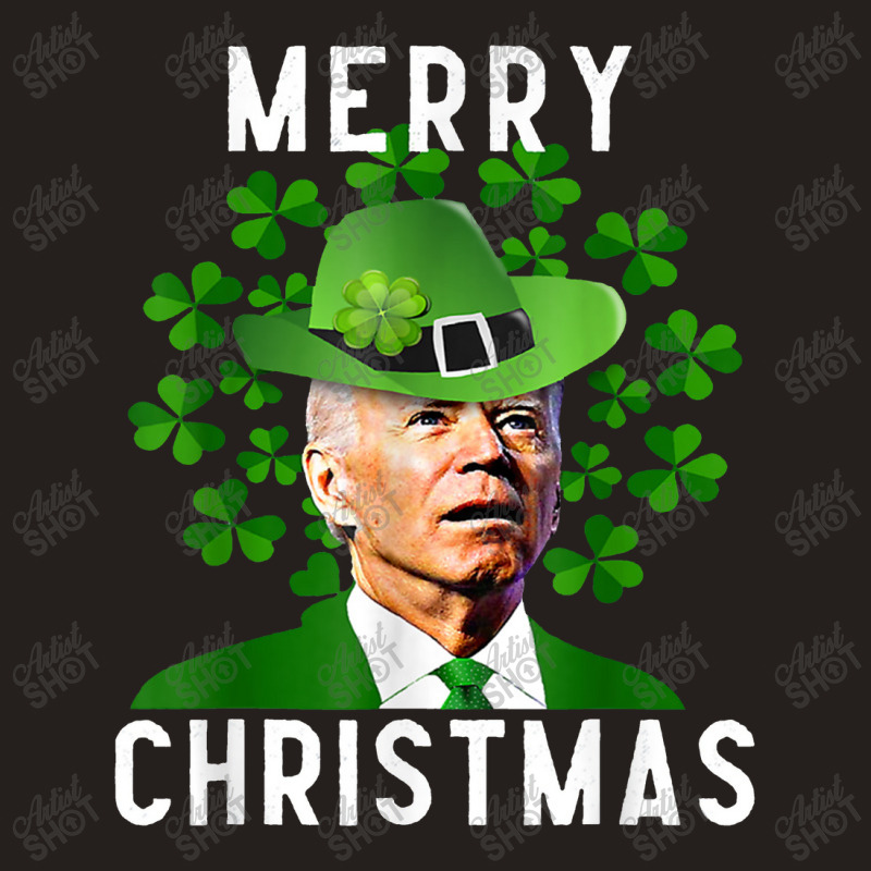 Funny Joe Biden Merry Christmas Confused St Patricks Day Tank Top | Artistshot