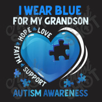 Grandma Grandpa I Wear Blue For My Grandson Autism Awareness T-shirt | Artistshot