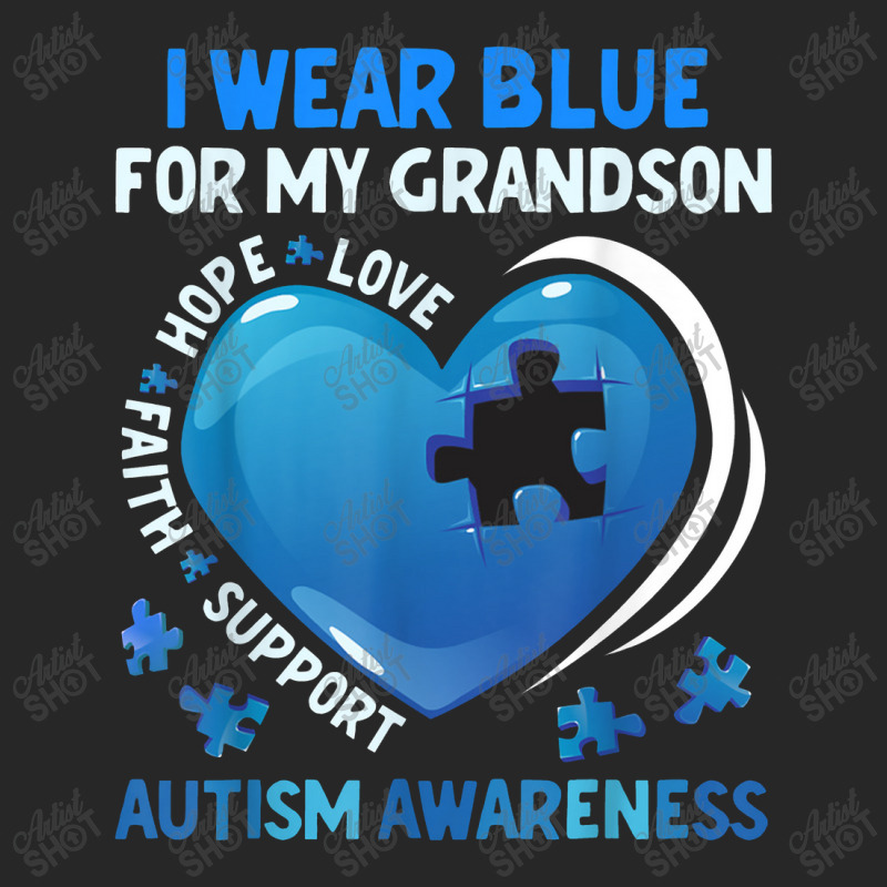 Grandma Grandpa I Wear Blue For My Grandson Autism Awareness Men's T-shirt Pajama Set | Artistshot