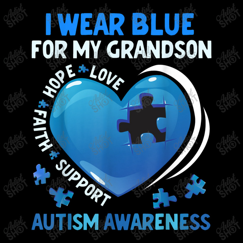 Grandma Grandpa I Wear Blue For My Grandson Autism Awareness Long Sleeve Shirts | Artistshot