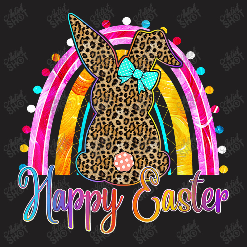 Happy Easter Gift Leopard Bunny Easter Rainbow Girls Women T-shirt | Artistshot