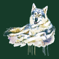 Sitting Wolf Painting T  Shirt Smiling Wolf T  Shirt Visor Hat | Artistshot