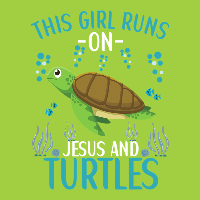 This Girl Runs On Jesus And Turtles Cute Sea Turtle Quote Beanie by thutrang92 | Artistshot