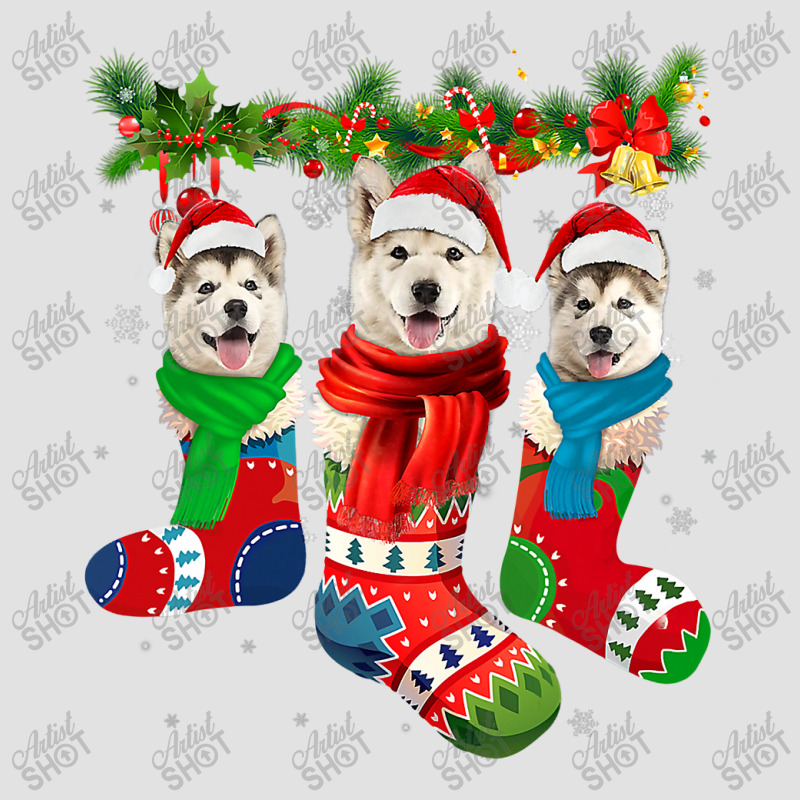 Three Alaskan Malamutes In Christmas Socks T Shirt Adjustable Baseball Cap | Artistshot