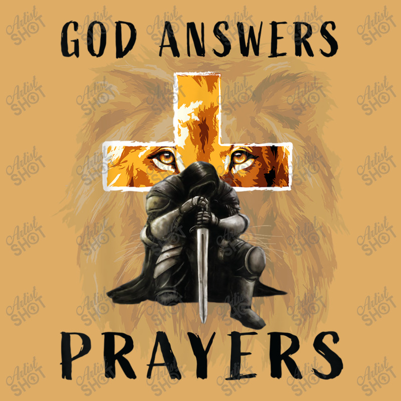 God Answers Prayers Warrior Men Christian Cross Lion Graphic Urban Heavy T-shirt | Artistshot