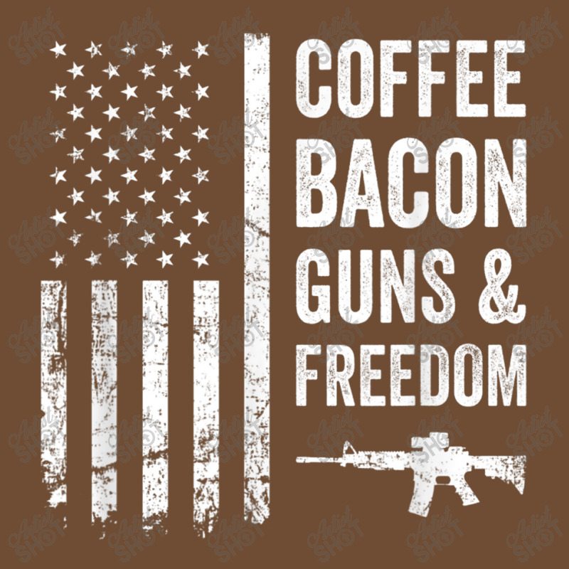 Coffee Bacon Guns And Freedom   Bbq Grill Funny Gun Usa Flag T Shirt Leatherette Tumbler | Artistshot