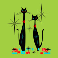 Retro Atomic Era Mid Century Modern Cat Pair W Stars Design Premium T Beanie | Artistshot