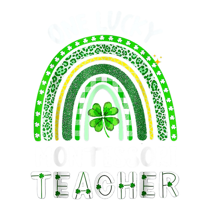 One Lucky Montessori Teacher Rainbow St Patrick’s Day T Shirt Dyed Cap | Artistshot