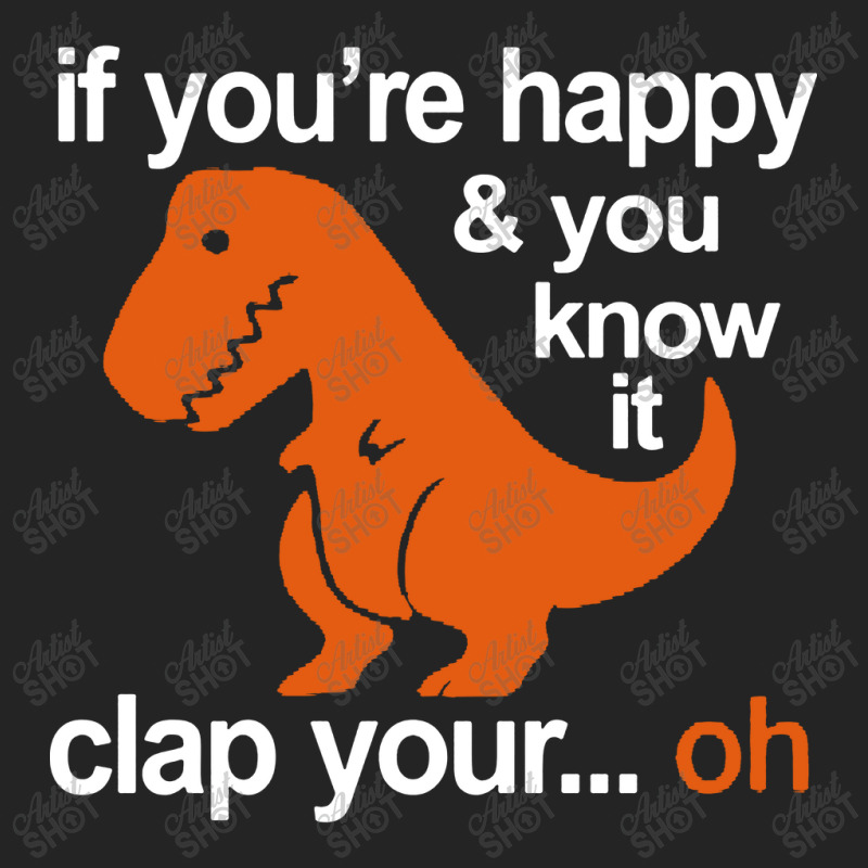 T-rex Clap Your Hands 3/4 Sleeve Shirt | Artistshot