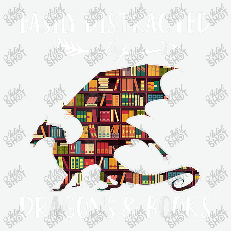 Easily Distracted By Dragon And Books Nerds Men Women Urban Heavy T-shirt by HailieDesign | Artistshot