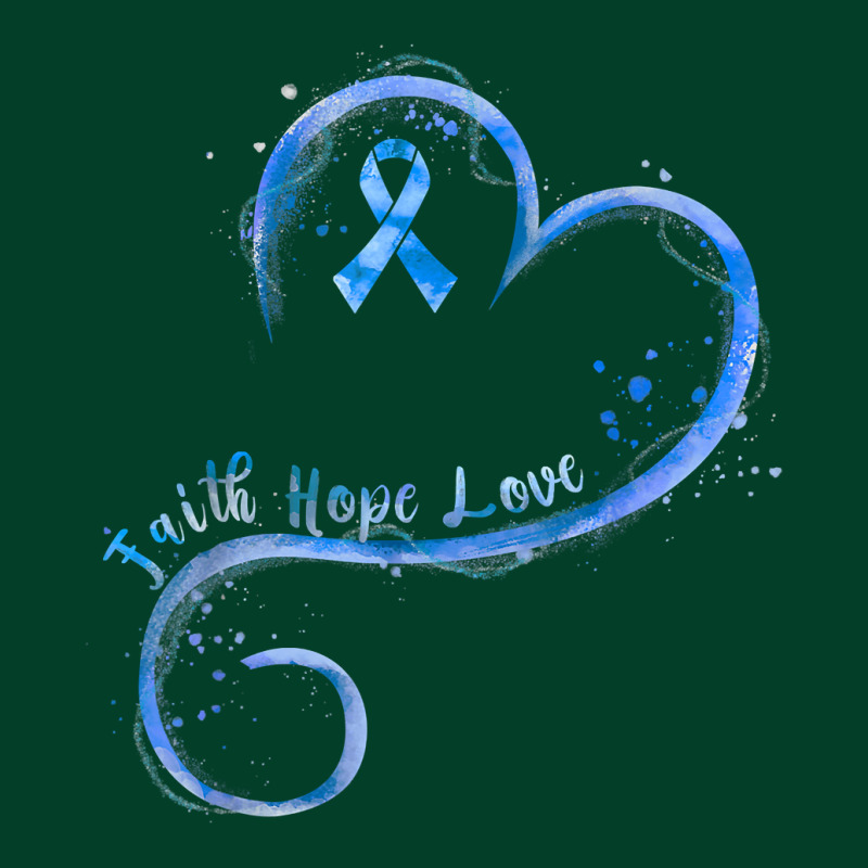 Faith Hope Love Dark Blue Ribbon Colon Cancer Awareness T Shirt Beanie | Artistshot