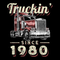 Truckin Since 1980 Trucker Big Rig Driver 42nd Birthday T Shirt Dyed Cap | Artistshot