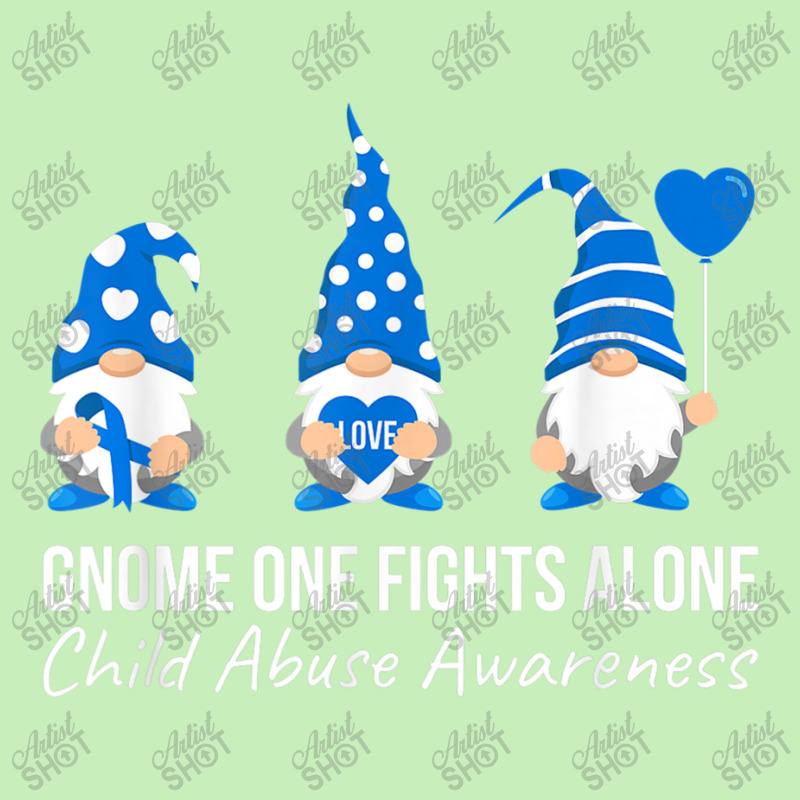 Gnome One Fights Alone Child Abuse Awareness Blue Ribbon Urban Heavy T-shirt by NathanielDesign | Artistshot