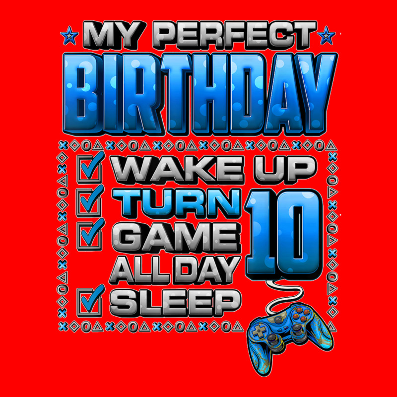 Wake Up Turn 10 Game All Day Shirt Gamer 10th Birthday Party T Shirt Bomber Jacket | Artistshot