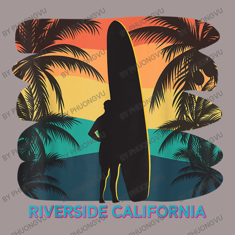 Riverside California Ca Palm Tree Surfboard Surfer Surfing T Shirt Vintage Short by phuongvu | Artistshot