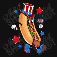 4th Of July Hot Dog Sleeve Dark Portrait Canvas Print | Artistshot