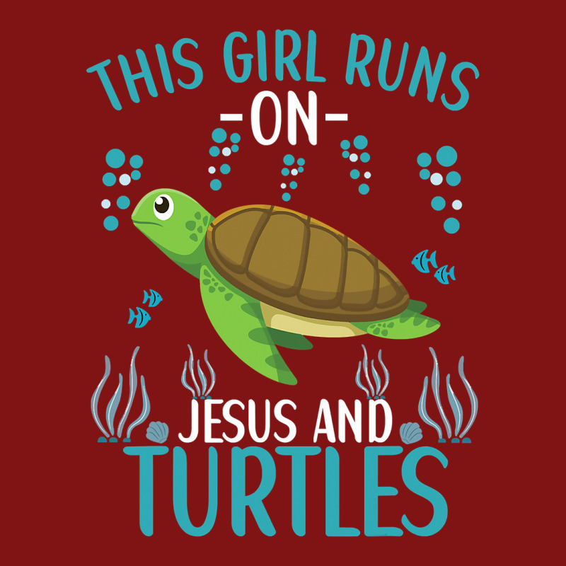 This Girl Runs On Jesus And Turtles Cute Sea Turtle Quote Snapback Trucker Cap by thutrang92 | Artistshot