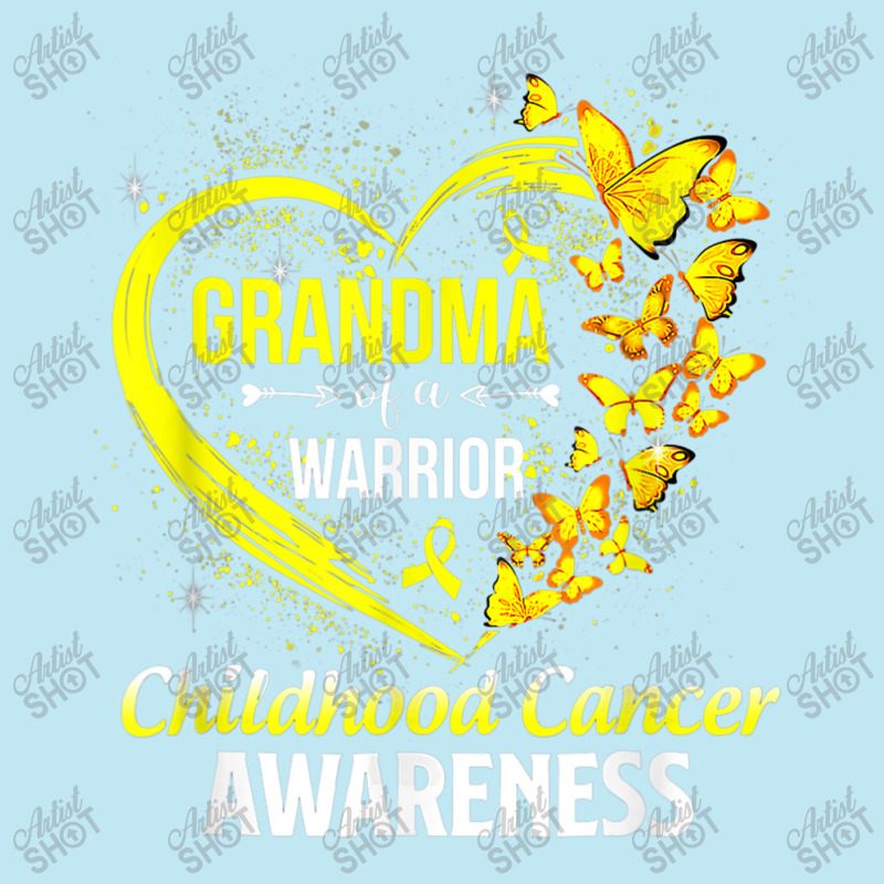 Grandma Of A Warrior Childhood Cancer Awareness Butterfly Urban Heavy T-shirt | Artistshot