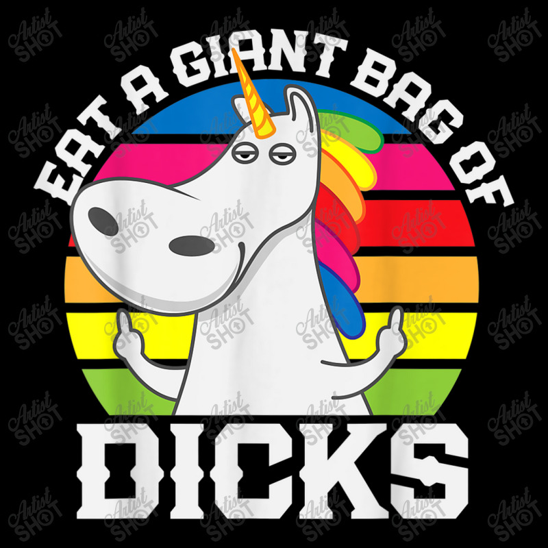 Eat A Giant Bag Of Dicks Unicorn Flipping The Bird Adult Gag Men's Long Sleeve Pajama Set | Artistshot