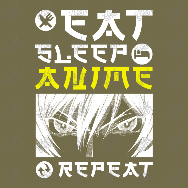 Eat Sleep Anime Repeat Tee Funny Dyed Cap | Artistshot