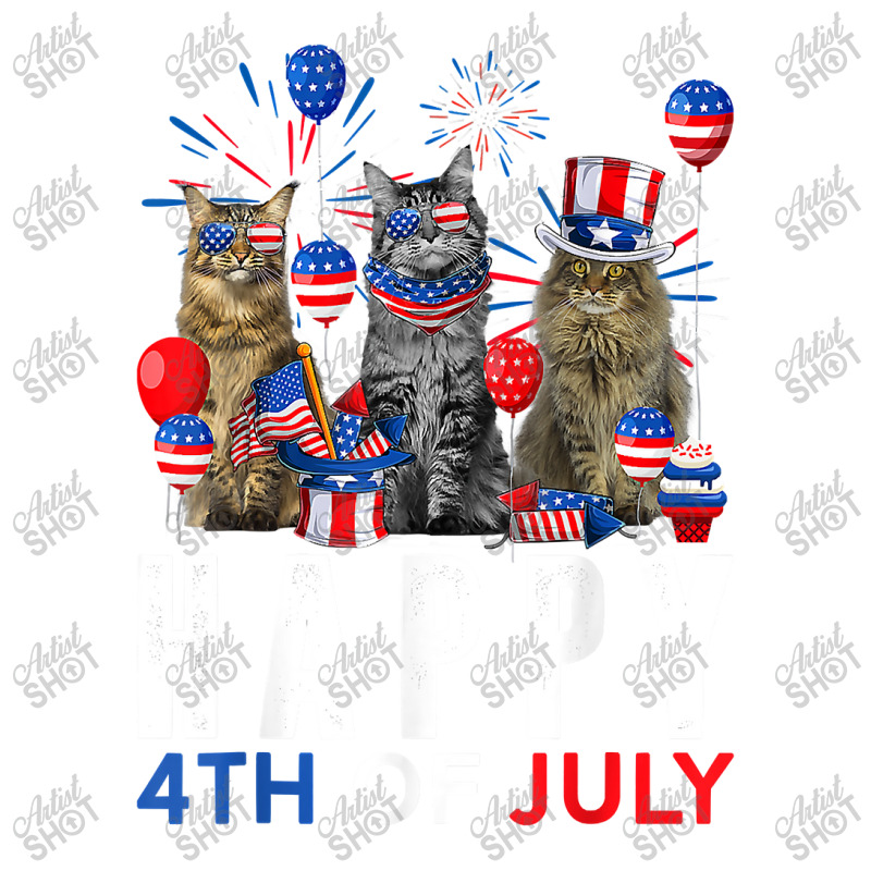 Cute Red White Blue Maine Coon Patriotic Happy 4th Of July T Shirt Bomber Jacket by Jeffrey_Insalaco | Artistshot