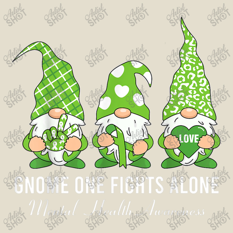 Green Ribbon Gnome One Fights Alone Mental Health Awareness Adjustable Baseball Cap by NathanielDesign | Artistshot