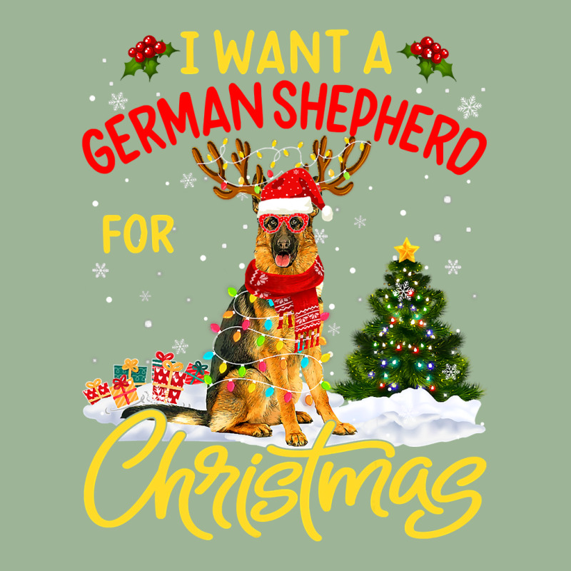 German Shepherd Gsd I Want German Shepherd Christmas Lights Santa Rein Urban Heavy T-shirt | Artistshot