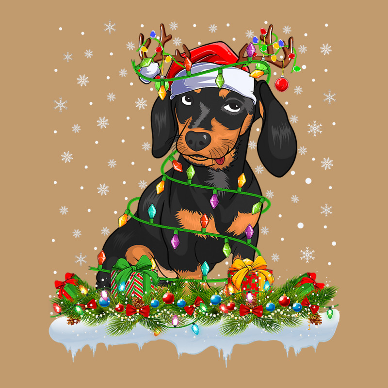 Dachshund Family Matching Xmas Lighting Santa Dachshund Doxie Christma Urban Heavy T-shirt by pester | Artistshot