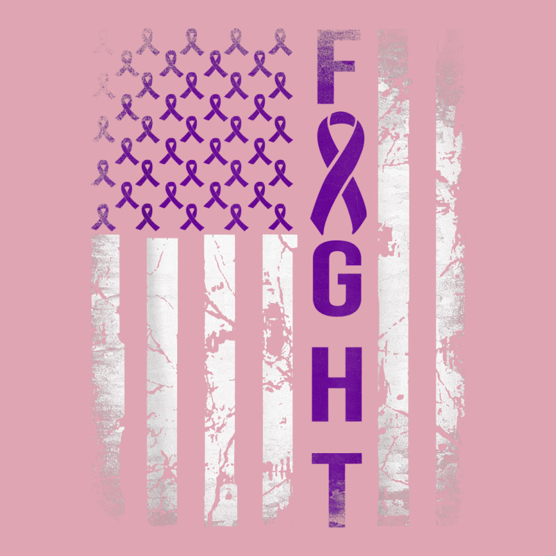 Pancreatic Cancer Awareness, Purple Fight American Flag T Shirt Dyed Cap by vazwttopperve | Artistshot