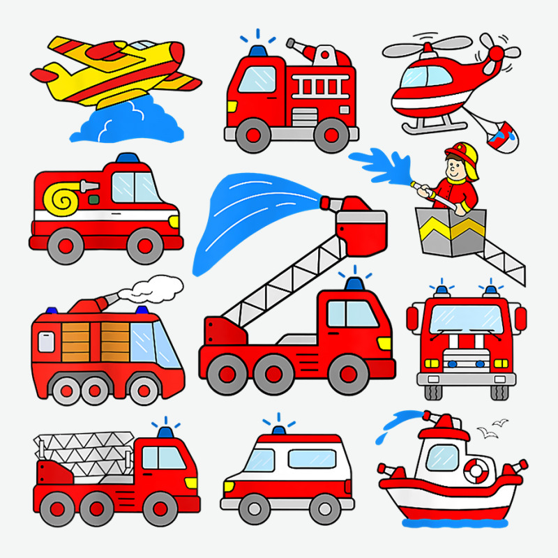 Firetrucks Toddler Rescue Vehicles Fireman Trucks Boat Plane T Shirt Urban Heavy T-shirt | Artistshot