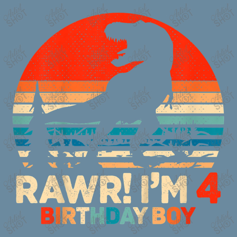 Kids Rawr I'm 4 T Rex 4 Year Old 4th Birthday Boy Dinosaur Party Music Urban Pullover Hoodie | Artistshot