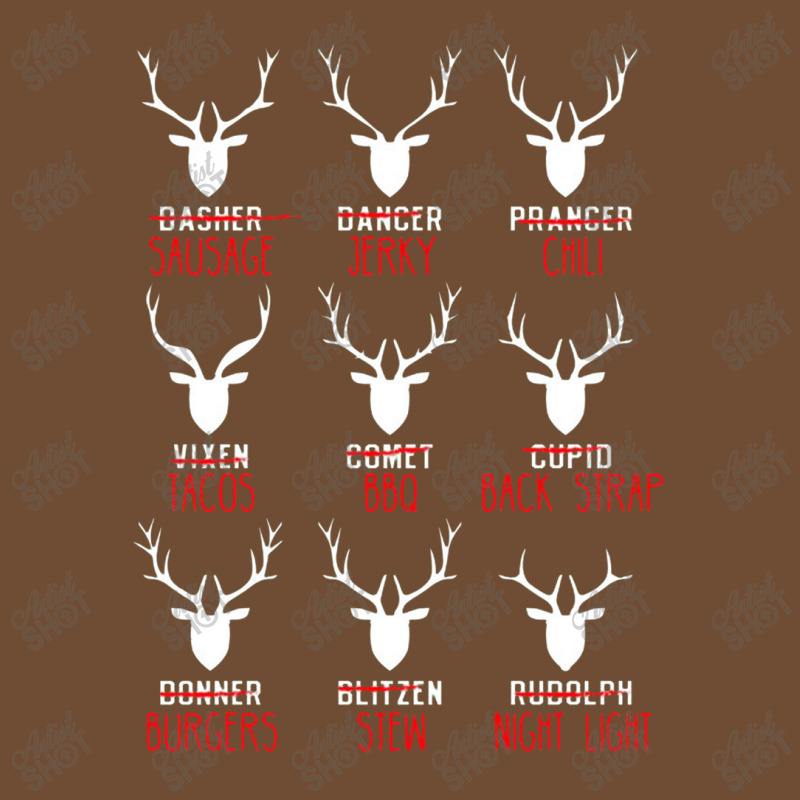 Deer Hunter All Of Santa's Reindeer Tee Leatherette Tumbler by strawberriesandscream | Artistshot