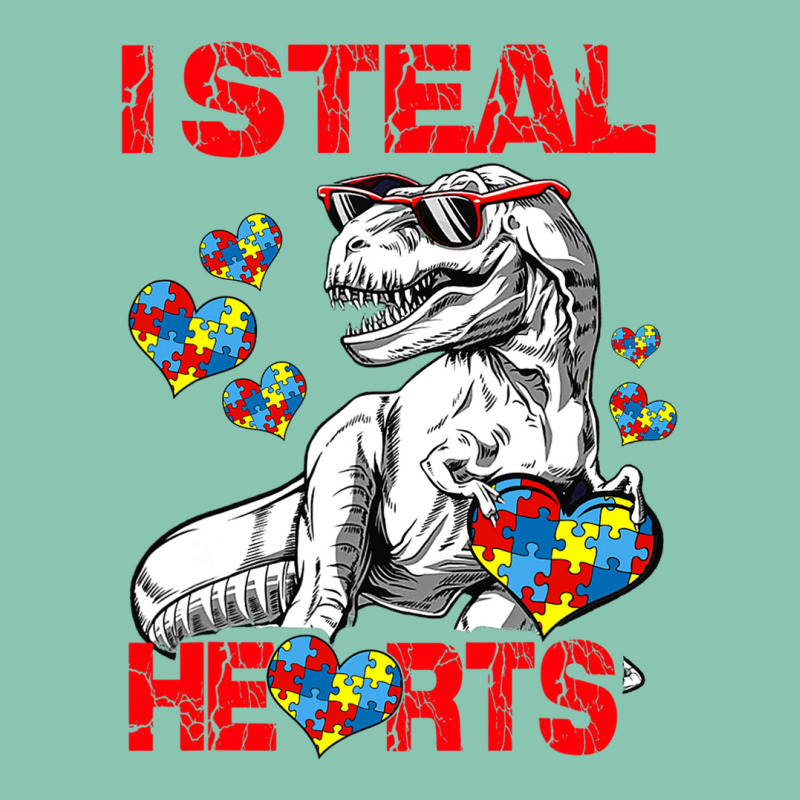 I Steal Hearts Autism Awareness Dinosaur Trex Snapback Trucker Cap | Artistshot