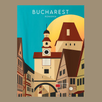 Bucharest City Romania Travel Watercolor Artwork Printing T Shirt Dyed Cap | Artistshot