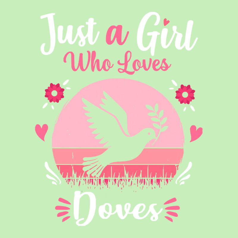 Doves T  Shirt Just A Girl Who Loves Doves Pink Retro Vintage Gift Ide Urban Heavy T-shirt | Artistshot