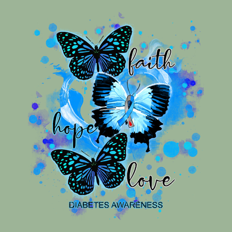 Faith Hope Love Diabetes Awareness T  Shirt Faith Hope Love Butterfly Urban Heavy T-shirt | Artistshot