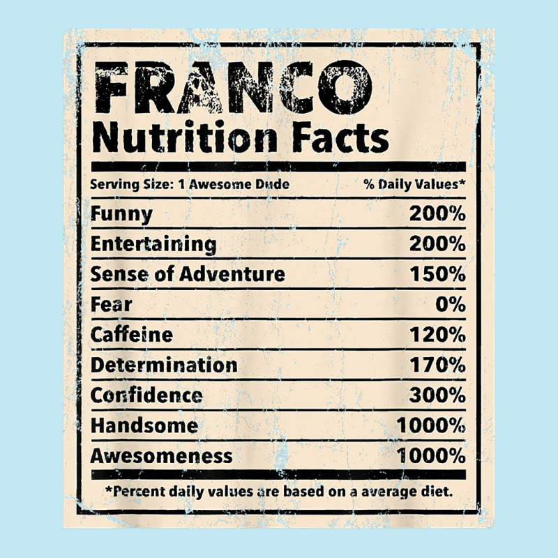 Franco Nutrition Facts Funny Name Humor Nickname T Shirt Urban Pullover Hoodie by spizerrleppleq | Artistshot