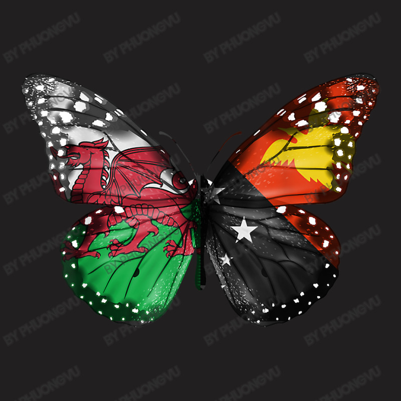 Welsh Papua New Guinean Flag Butterfly T Shirt T-shirt | Artistshot