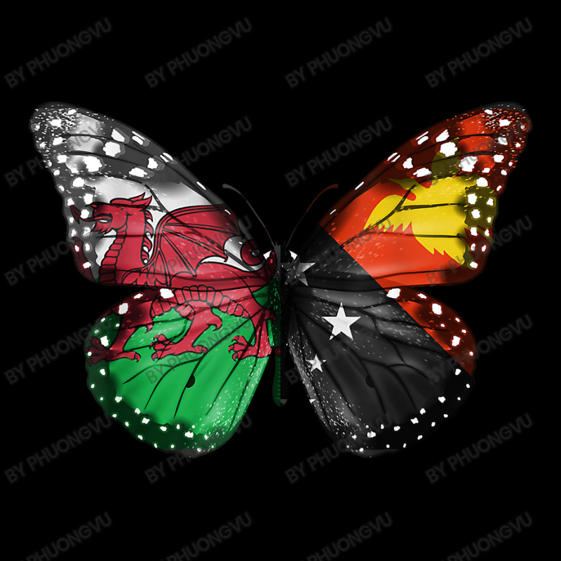 Welsh Papua New Guinean Flag Butterfly T Shirt Long Sleeve Shirts | Artistshot