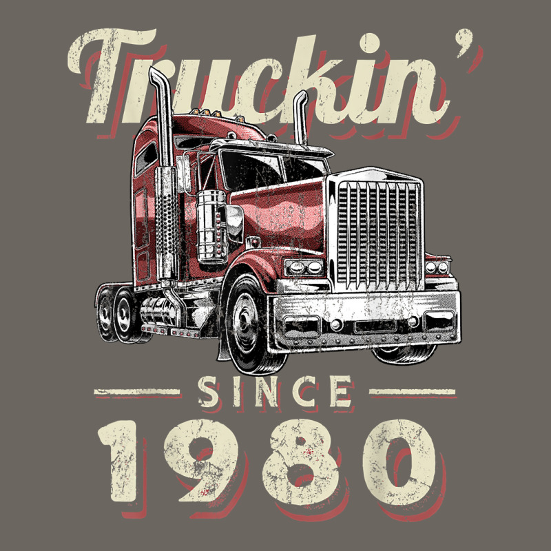 Truckin Since 1980 Trucker Big Rig Driver 42nd Birthday T Shirt Sun Shade Cap by nazhirgoodie | Artistshot